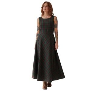 VTG Laura Ashley Christmas Holiday Dress Plaid Tartan Wool Cottage Academia Prep